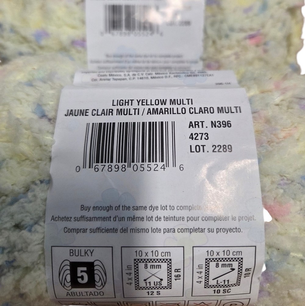 Red Heart Buttercup DISCONTINUED Light Yellow Multi - Lot Of 3 Skeins New - Picture 8 of 9